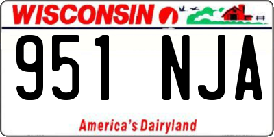 WI license plate 951NJA