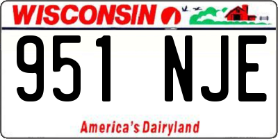 WI license plate 951NJE