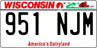 WI license plate 951NJM