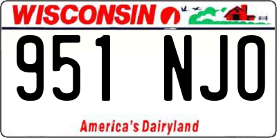 WI license plate 951NJO