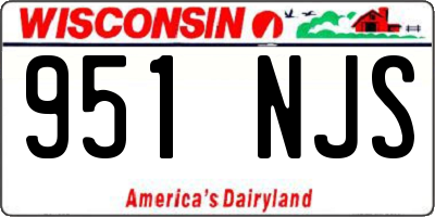 WI license plate 951NJS