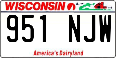 WI license plate 951NJW