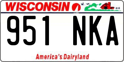 WI license plate 951NKA