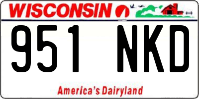 WI license plate 951NKD