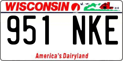 WI license plate 951NKE