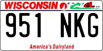 WI license plate 951NKG