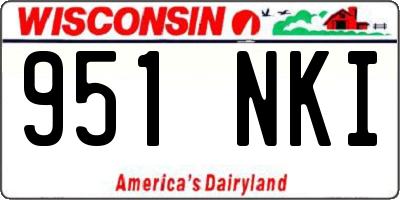 WI license plate 951NKI