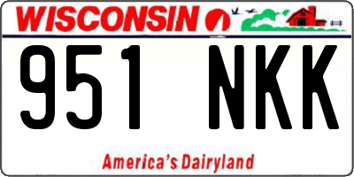 WI license plate 951NKK