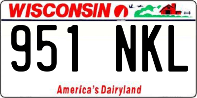 WI license plate 951NKL