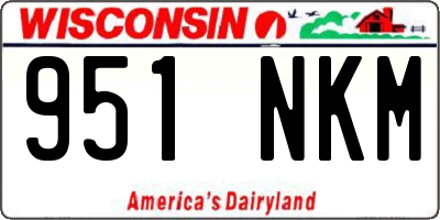 WI license plate 951NKM
