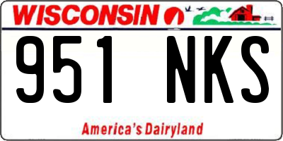 WI license plate 951NKS