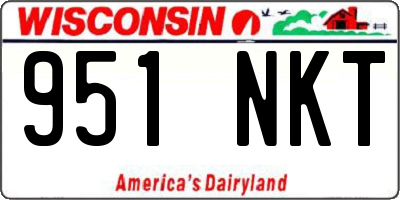WI license plate 951NKT