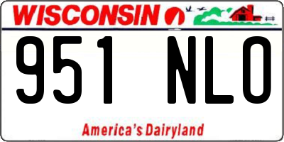 WI license plate 951NLO