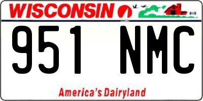 WI license plate 951NMC