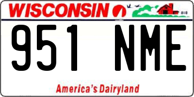WI license plate 951NME