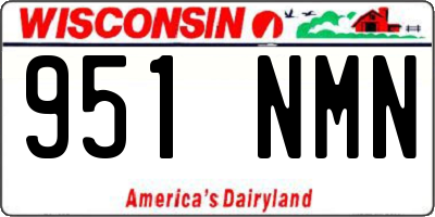 WI license plate 951NMN