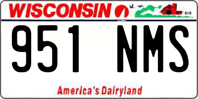 WI license plate 951NMS