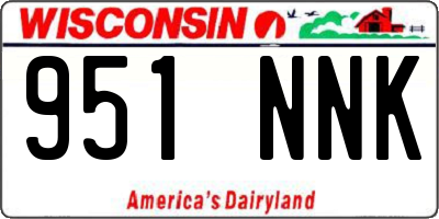 WI license plate 951NNK