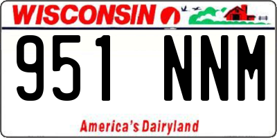 WI license plate 951NNM