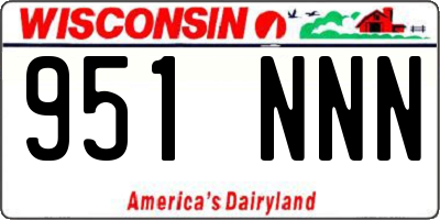 WI license plate 951NNN