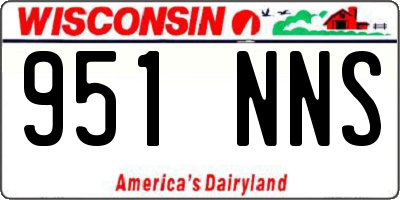 WI license plate 951NNS