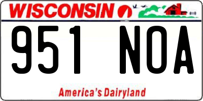 WI license plate 951NOA