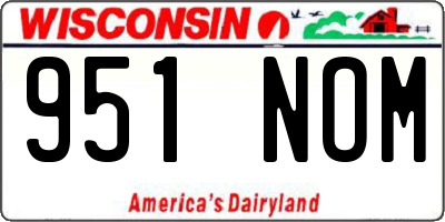 WI license plate 951NOM