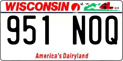 WI license plate 951NOQ