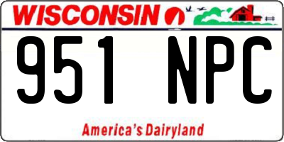 WI license plate 951NPC