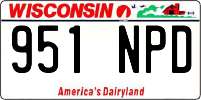 WI license plate 951NPD