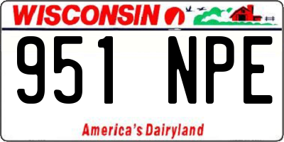 WI license plate 951NPE