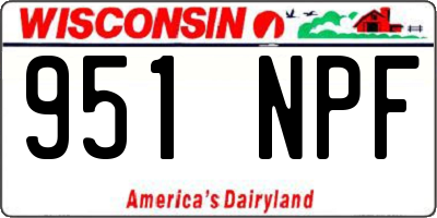 WI license plate 951NPF