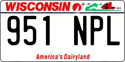 WI license plate 951NPL