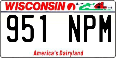 WI license plate 951NPM