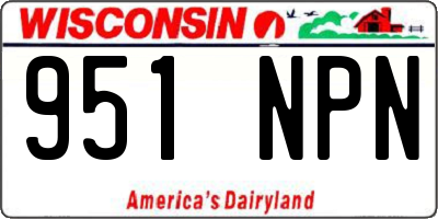 WI license plate 951NPN