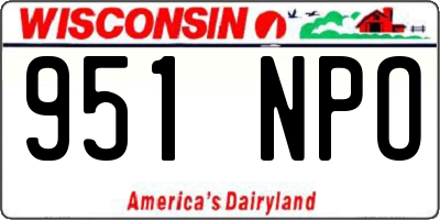 WI license plate 951NPO