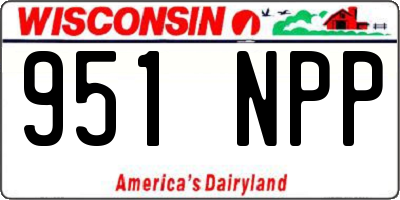 WI license plate 951NPP