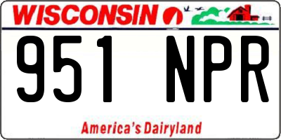 WI license plate 951NPR
