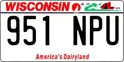 WI license plate 951NPU