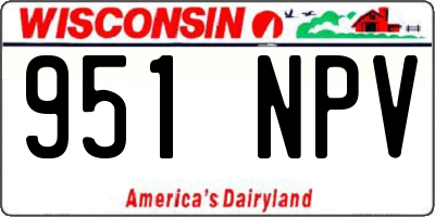 WI license plate 951NPV