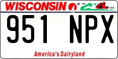 WI license plate 951NPX