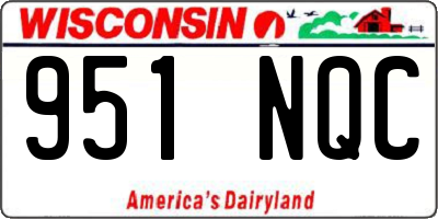 WI license plate 951NQC