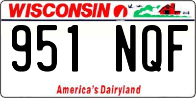 WI license plate 951NQF