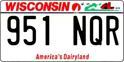 WI license plate 951NQR