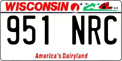 WI license plate 951NRC