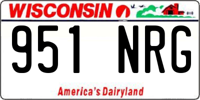 WI license plate 951NRG