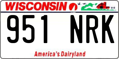 WI license plate 951NRK