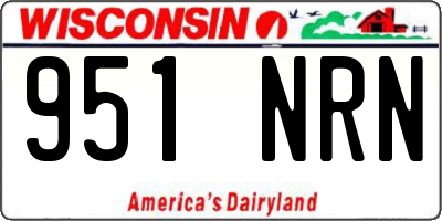 WI license plate 951NRN
