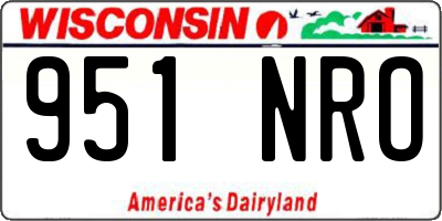 WI license plate 951NRO