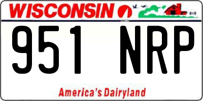 WI license plate 951NRP